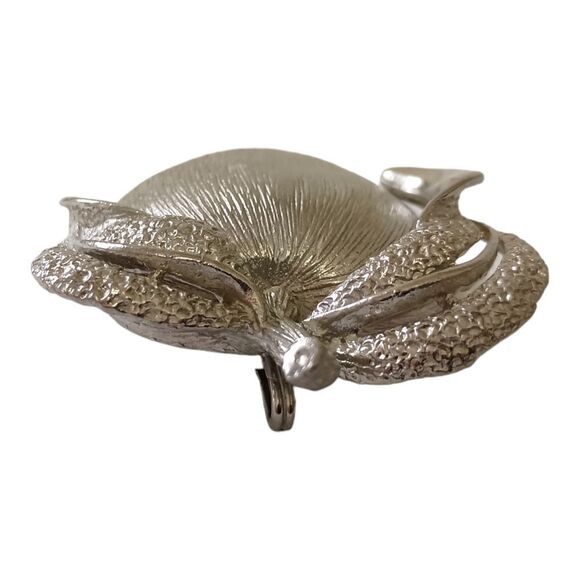 Sarah Coventry Apple Brooch Pendant Adams Delight Vintage 60s Silver Tone MCM.  - Picture 11 of 16